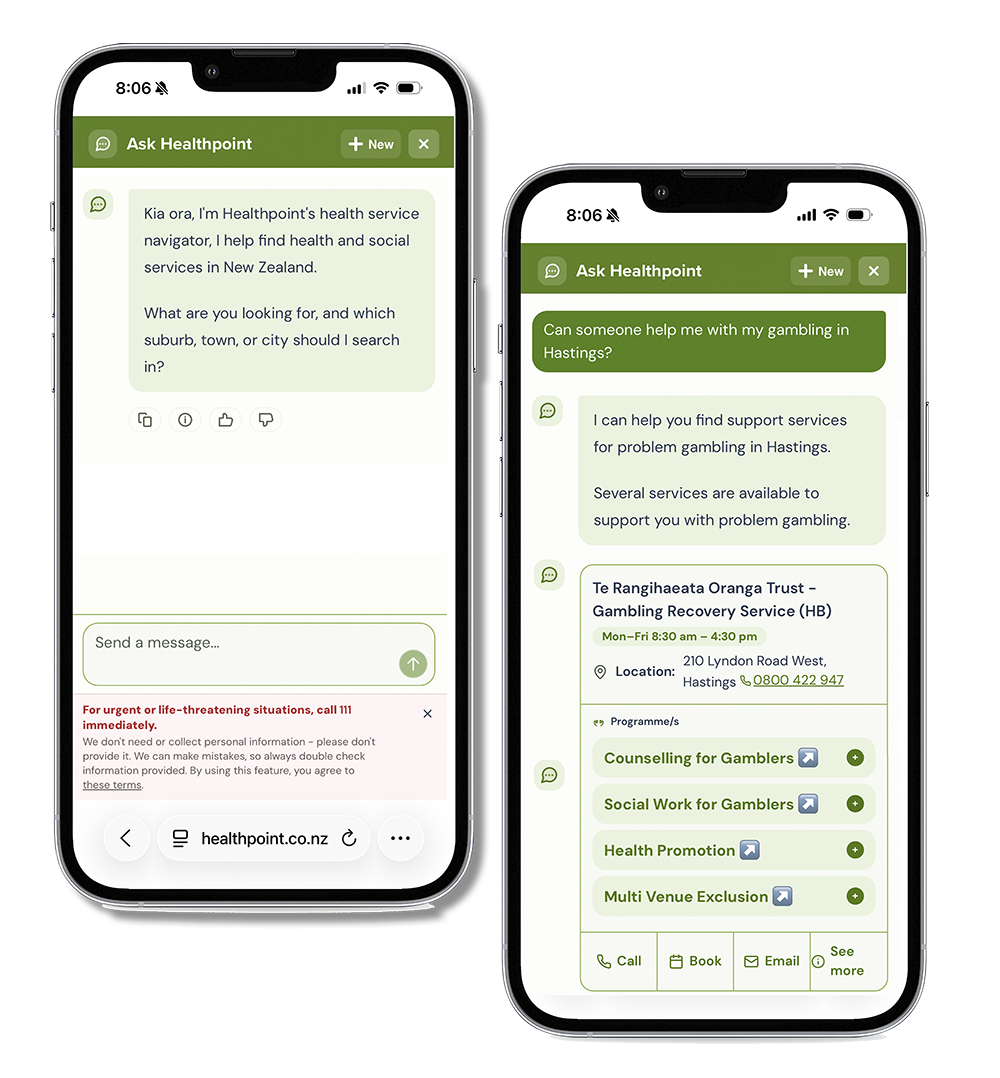 Ask Healthpoint using your phone