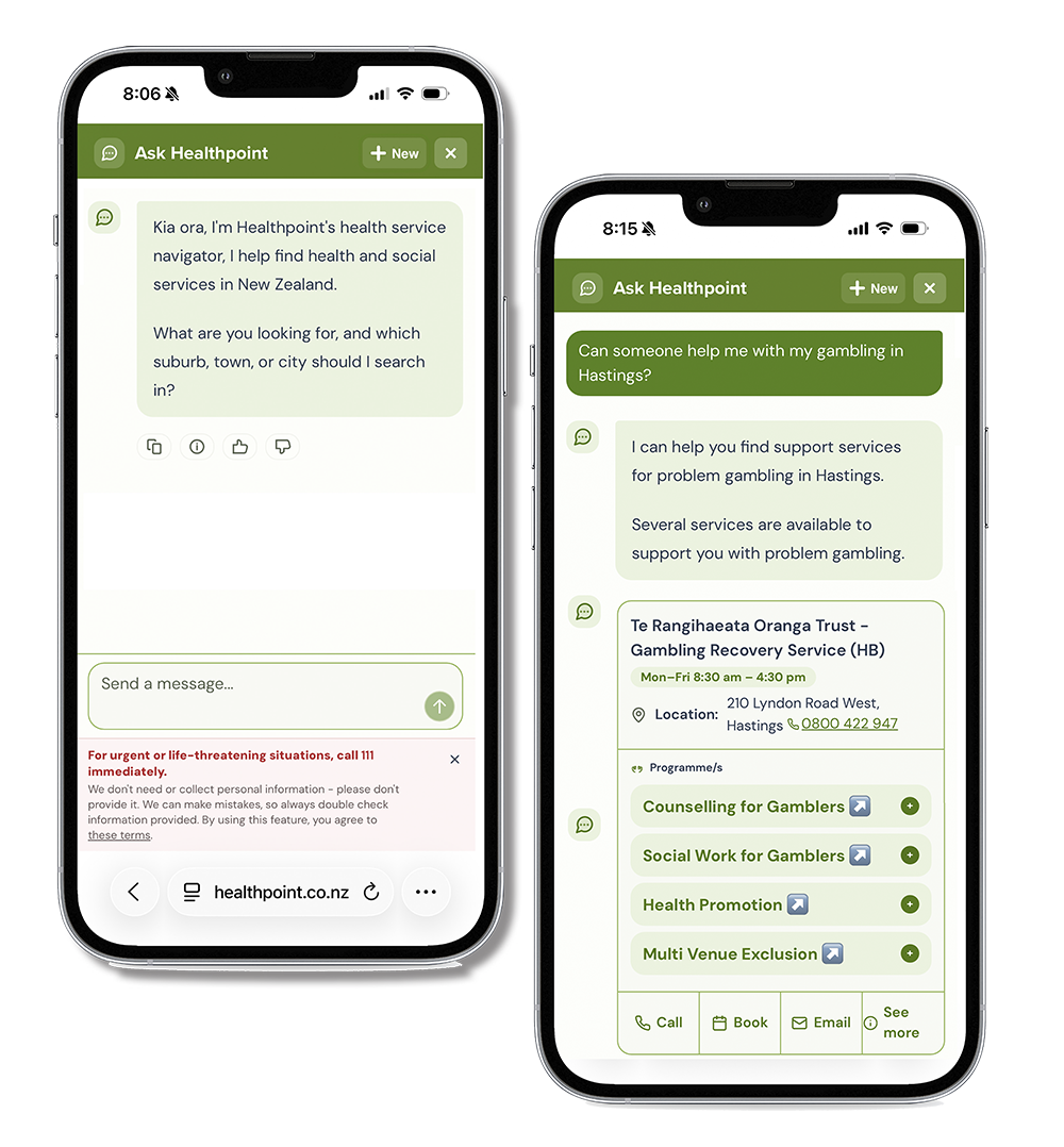 Ask Healthpoint through your phone