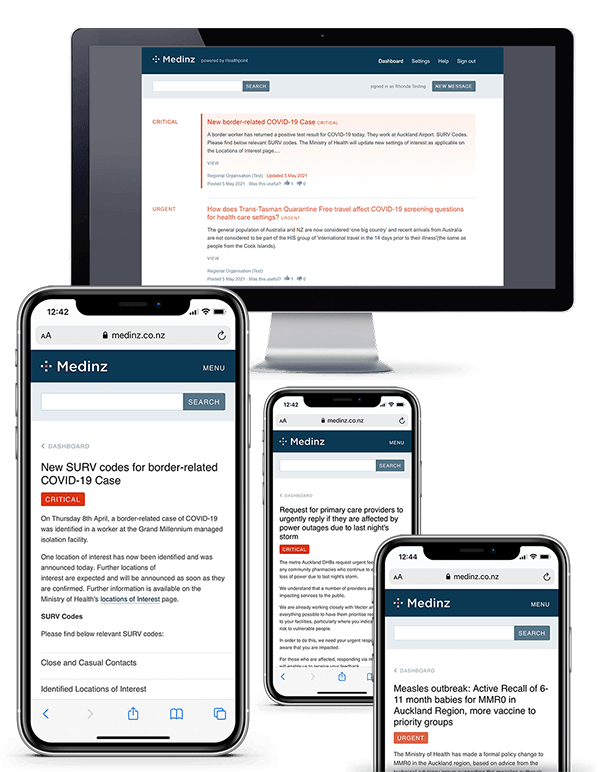 Medinz on desktop and phone